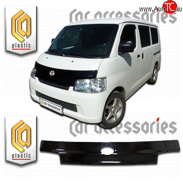 2 199 р. Дефлектор капота CA-Plastic  Toyota Town Ace  s400 (2008-2020) дорестацлинг (Classic черный, Без надписи)  с доставкой в г. Нижний Новгород