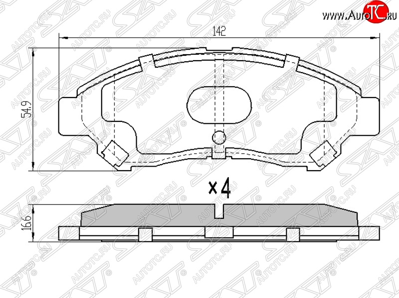 1 349 р. Колодки тормозные SAT (передние)  Toyota Town Ace  s400 (2008-2020) дорестацлинг  с доставкой в г. Нижний Новгород