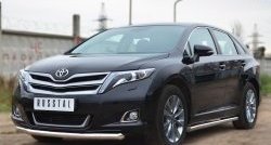 14 849 р. Защита порогов из круглой трубы диаметром 63 мм Russtal Toyota Venza GV10 рестайлинг (2012-2016) (Защита порогов с со скосами на торцах (вариант 1))  с доставкой в г. Нижний Новгород. Увеличить фотографию 4