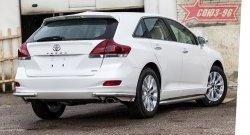 Защита заднего бампера из боковых уголков Souz-96 (d60) Toyota Venza GV10 дорестайлинг (2008-2012)