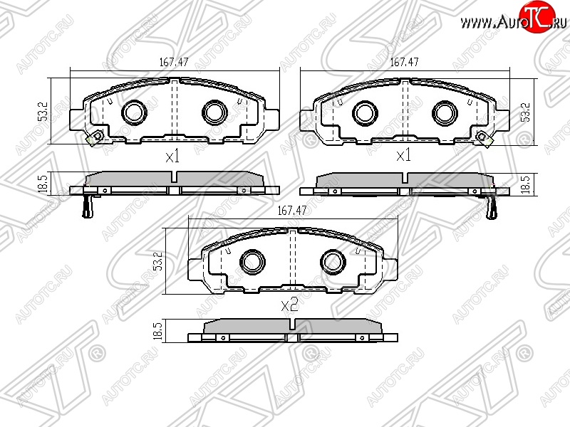 1 449 р. Колодки тормозные SAT (передние) Toyota Venza GV10 дорестайлинг (2008-2012)  с доставкой в г. Нижний Новгород