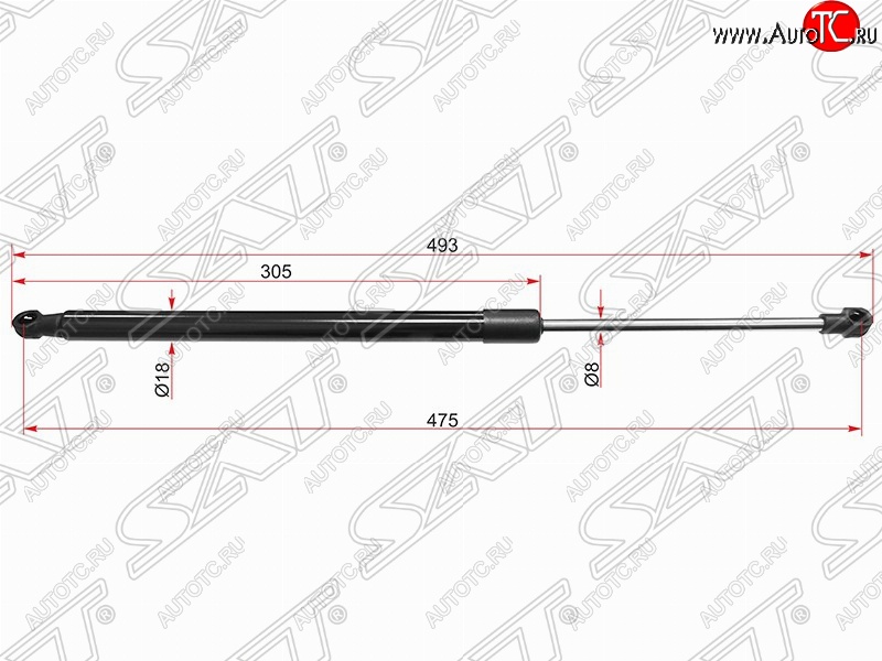 779 р. Газовый упор крышки багажника SAT  Toyota Verso  R20 (2009-2012) дорестайлинг  с доставкой в г. Нижний Новгород