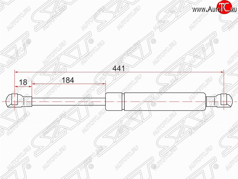 899 р. Газовый упор крышки багажника SAT  Toyota Wish  XE10 (2003-2005) дорестайлинг  с доставкой в г. Нижний Новгород