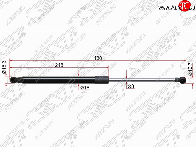 519 р. Газовый упор крышки багажника SAT  Toyota Yaris  XP130 (2010-2014) хэтчбэк 5 дв. дорестайлинг  с доставкой в г. Нижний Новгород