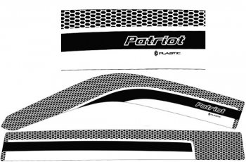 Дефлектора окон CA-Plastic Уаз (uaz) Патриот (Patriot) ( 3163 5-дв.,  3163 5 дв.) (2014-2025) 3163 5-дв., 3163 5 дв. 1-ый рестайлинг, 2-ой рестайлинг