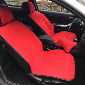 2 899 р. Универсальная накидка на сиденья Lord Autofashion Кристалл (трикотаж, 2 места) Alfa Romeo MiTo 955 дорестайлинг (2008-2014) (Красный)  с доставкой в г. Нижний Новгород. Увеличить фотографию 2