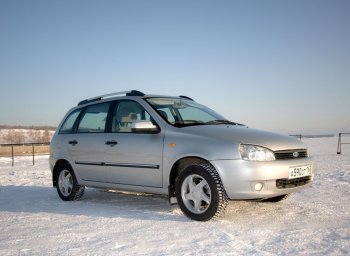 5 299 р. Рейлинги Petroil Tuning Комфорт Лада Калина 1117 универсал (2004-2013) (Серебристый муар, крыша с ребром жесткости)  с доставкой в г. Нижний Новгород. Увеличить фотографию 3