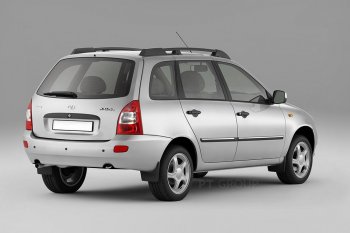 5 299 р. Рейлинги Petroil Tuning Усиленные Лада Калина 1117 универсал (2004-2013) (Черный муар, крыша с ребром жесткости)  с доставкой в г. Нижний Новгород. Увеличить фотографию 3