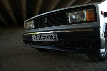 979 р. Накладка на передний бампер Autodemic Лада 2107 (1982-2012) (Текстурная поверхность)  с доставкой в г. Нижний Новгород. Увеличить фотографию 2