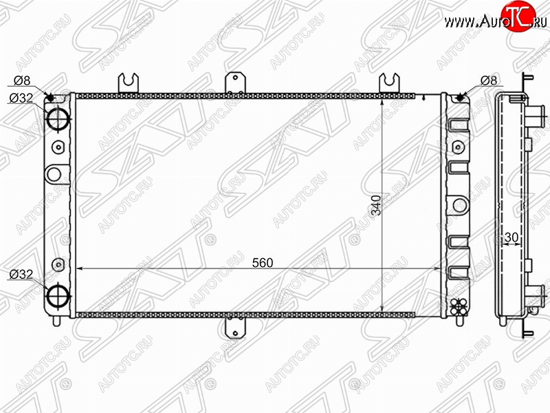 3 269 р. Радиатор двигателя (трубчатый, МКПП) SAT  Лада Приора ( 2170,  2171,  2172,  21728) (2007-2018) седан дорестайлинг, универсал дорестайлинг , хэтчбек дорестайлинг, купе дорестайлинг, купе рестайлинг, седан рестайлинг, универсал рестайлинг, хэтчбек рестайлин  с доставкой в г. Нижний Новгород