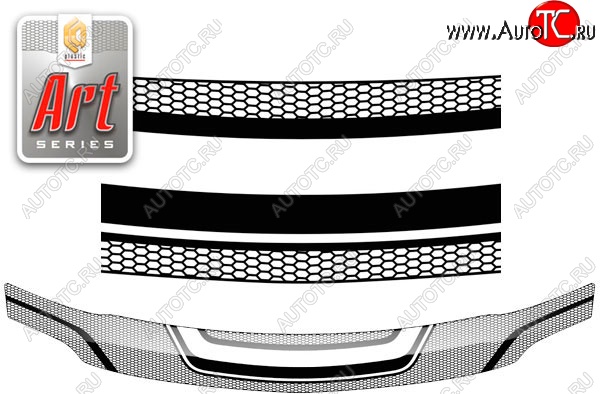 2 299 р. Дефлектор капота CA-Plastiс  Лада Ларгус (2012-2021) дорестайлинг R90 (Серия Art черная)  с доставкой в г. Нижний Новгород