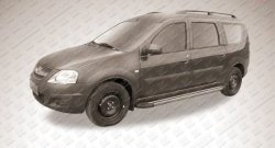 11 639 р. Алюминиевые пороги Slitkoff Luxe Black Лада Ларгус дорестайлинг R90 (2012-2021)  с доставкой в г. Нижний Новгород. Увеличить фотографию 2