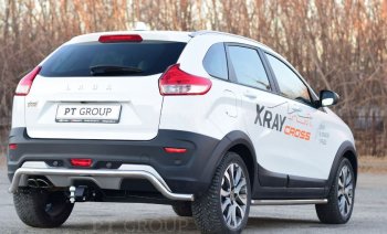 13 999 р. Защита порогов вогнутая Petroil Tuning (Ø51 мм) Лада XRAY Cross (2018-2022) (Нержавеющая полированная сталь)  с доставкой в г. Нижний Новгород. Увеличить фотографию 2