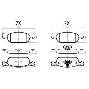 Передние тормозные колодки Trialli Renault Clio (KR,  CR,  BR,  BH98), Logan (1,  2), Logan Stepway, Sandero ((B8)), Sandero Stepway ((B8)), Лада XRAY