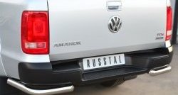 14 549 р. Одинарная защита заднего бампера из трубы диаметром 63 мм SLITKOFF  Volkswagen Amarok (2009-2016) дорестайлинг  с доставкой в г. Нижний Новгород. Увеличить фотографию 2