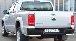 14 549 р. Одинарная защита заднего бампера из трубы диаметром 63 мм SLITKOFF  Volkswagen Amarok (2009-2016) дорестайлинг  с доставкой в г. Нижний Новгород. Увеличить фотографию 3