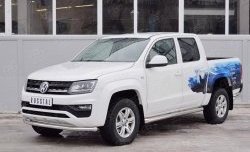 12 999 р. Защита переднего бампера (Ø63 мм, нержавейка) SLITKOFF Volkswagen Amarok рестайлинг (2016-2022)  с доставкой в г. Нижний Новгород. Увеличить фотографию 2