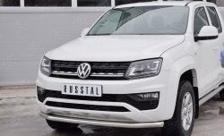 12 999 р. Защита переднего бампера (Ø63 мм, нержавейка) SLITKOFF Volkswagen Amarok рестайлинг (2016-2022)  с доставкой в г. Нижний Новгород. Увеличить фотографию 3