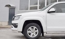 18 799 р. Защита переднего бампера (Ø63 мм с углами, нержавейка) SLITKOFF Volkswagen Amarok рестайлинг (2016-2022)  с доставкой в г. Нижний Новгород. Увеличить фотографию 3