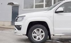 21 899 р. Защита переднего бампера (2 трубыØ76 и 63 мм, нержавейка) SLITKOFF Volkswagen Amarok рестайлинг (2016-2022)  с доставкой в г. Нижний Новгород. Увеличить фотографию 4