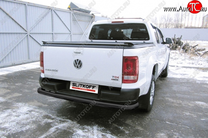 12 499 р. Защита задняя Slitkoff Volkswagen Amarok рестайлинг (2016-2022) (Цвет: серебристый)  с доставкой в г. Нижний Новгород