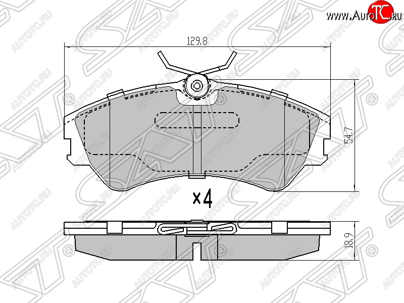 1 429 р. Колодки тормозные SAT (передние)  Volkswagen Caravelle  T4 - Transporter  T4  с доставкой в г. Нижний Новгород