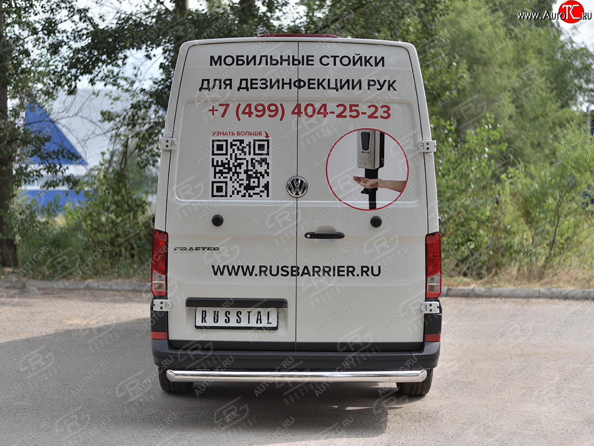 14 949 р. Защита заднего бампера (Ø76 мм, нержавейка) SLITKOFF  Volkswagen Crafter  2 (2017-2024)  с доставкой в г. Нижний Новгород