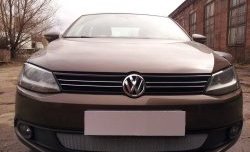 1 539 р. Сетка на бампер Russtal (хром) Volkswagen Jetta A6 седан дорестайлинг (2011-2015)  с доставкой в г. Нижний Новгород. Увеличить фотографию 2