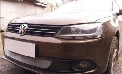 1 539 р. Сетка на бампер Russtal (хром) Volkswagen Jetta A6 седан дорестайлинг (2011-2015)  с доставкой в г. Нижний Новгород. Увеличить фотографию 3