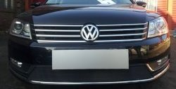 1 469 р. Сетка на бампер Russtal (черная)  Volkswagen Passat  B7 (2010-2015) седан, универсал  с доставкой в г. Нижний Новгород. Увеличить фотографию 1