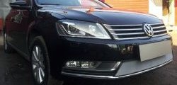 1 539 р. Сетка на бампер Russtal (хром) Volkswagen Passat B7 универсал (2010-2015)  с доставкой в г. Нижний Новгород. Увеличить фотографию 2