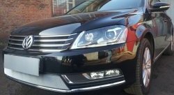 1 539 р. Сетка на бампер Russtal (хром) Volkswagen Passat B7 универсал (2010-2015)  с доставкой в г. Нижний Новгород. Увеличить фотографию 3