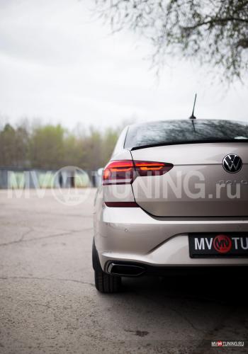 4 999 р. Имитация выхлопа MV-Tuning  Volkswagen Polo  Mk6 (2020-2022) лифтбек (BLACK (чёрный глянец))  с доставкой в г. Нижний Новгород. Увеличить фотографию 4