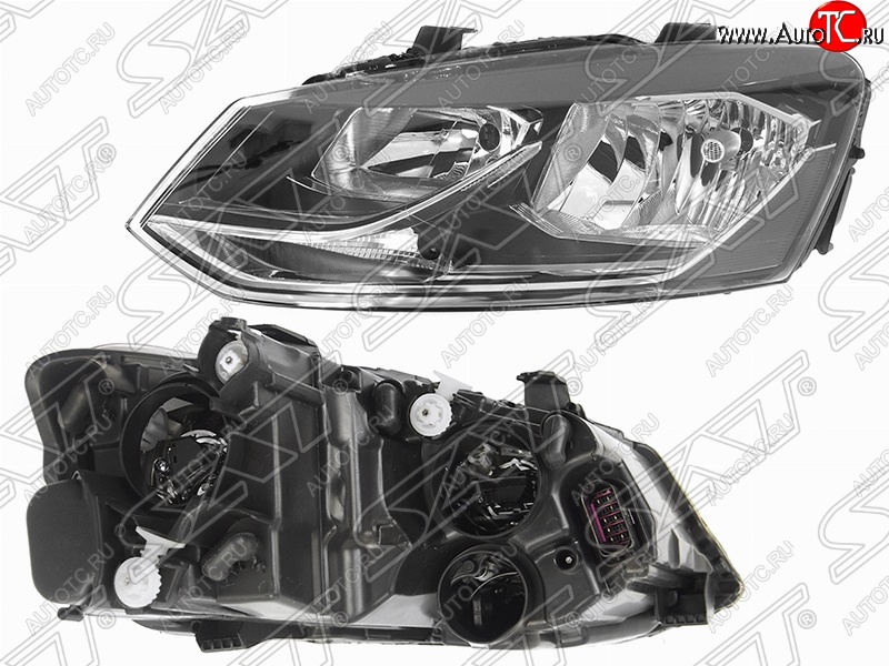 5 949 р. Левая фара SAT Volkswagen Polo 5 седан рестайлинг (2015-2020)  с доставкой в г. Нижний Новгород