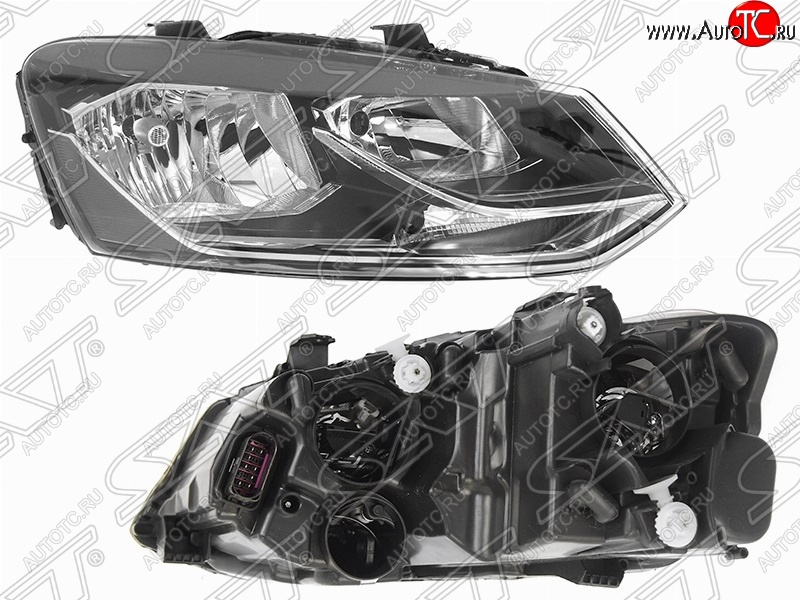 5 949 р. Правая фара SAT  Volkswagen Polo  5 (2015-2020) седан рестайлинг  с доставкой в г. Нижний Новгород