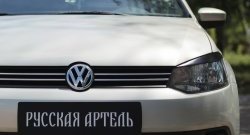 1 629 р. Реснички на фары RA Volkswagen Polo 5 хэтчбек дорестайлинг (2009-2015) (Неокрашенные)  с доставкой в г. Нижний Новгород. Увеличить фотографию 3