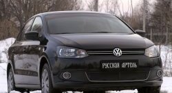 1 799 р. Защитная сетка решетки переднего бампера РА (Highline)  Volkswagen Polo  5 (2009-2015) хэтчбек дорестайлинг  с доставкой в г. Нижний Новгород. Увеличить фотографию 3