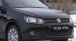 Защитная сетка решетки переднего бампера РА (Highline) Volkswagen Polo 5 хэтчбек дорестайлинг (2009-2015)