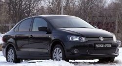 999 р. Зимняя заглушка решетки переднего бампера РА (Highline) Volkswagen Polo 5 седан дорестайлинг (2009-2015)  с доставкой в г. Нижний Новгород. Увеличить фотографию 3