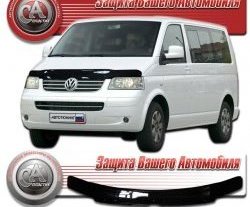 2 199 р. Дефлектор капота CA Plastic (черный)  Volkswagen Transporter  T5 (2003-2009) дорестайлинг (Classic черный, Без надписи)  с доставкой в г. Нижний Новгород. Увеличить фотографию 1