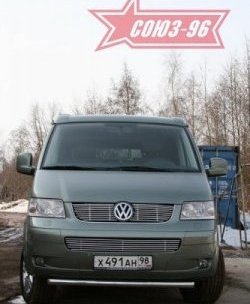 11 249 р. Защита переднего бампера одинарная Souz-96 (d60). Volkswagen Transporter T5 дорестайлинг (2003-2009)  с доставкой в г. Нижний Новгород. Увеличить фотографию 3