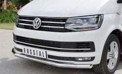 11 999 р. Защита переднего бампера (Ø63 мм, нержавейка) SLITKOFF Volkswagen Caravelle T6 дорестайлинг (2015-2019)  с доставкой в г. Нижний Новгород. Увеличить фотографию 2