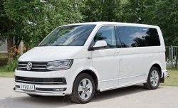 11 999 р. Защита переднего бампера (Ø63 мм, нержавейка) SLITKOFF Volkswagen Caravelle T6 дорестайлинг (2015-2019)  с доставкой в г. Нижний Новгород. Увеличить фотографию 3