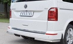 11 449 р. Защита заднего бампера (Ø42 мм, нержавейка, уголки) SLITKOFF Volkswagen Multivan T6 дорестайлинг (2016-2019)  с доставкой в г. Нижний Новгород. Увеличить фотографию 3