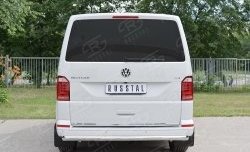 11 999 р. Защита заднего бампера (Ø63 мм, нержавейка, длинная база) SLITKOFF Volkswagen Caravelle T6 дорестайлинг (2015-2019)  с доставкой в г. Нижний Новгород. Увеличить фотографию 2