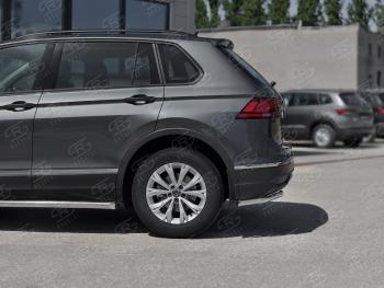 7 649 р. Защита заднего бампера (Ø42 мм уголки, нержавейка, NOT R-LINE) Russtal  Volkswagen Tiguan  Mk2 (2020-2022) рестайлинг (полированная нержавейка)  с доставкой в г. Нижний Новгород. Увеличить фотографию 3