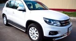 14 849 р. Защита порогов из круглой трубы диаметром 63 мм (Track & Field) Russtal  Volkswagen Tiguan  NF (2011-2017) рестайлинг (Защита порогов с со скосами на торцах (вариант 1))  с доставкой в г. Нижний Новгород. Увеличить фотографию 8