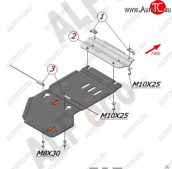 2 599 р. Защита КПП ALFECO (дв. 3.0/3.0D/3.6)  Volkswagen Tiguan  NF - Touareg  NF (Сталь 2 мм)  с доставкой в г. Нижний Новгород