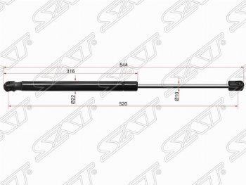 Газовый упор крышки багажника SAT Volkswagen Tiguan NF рестайлинг (2011-2017)