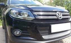 1 539 р. Сетка на бампер Sport&Style Russtal (хром)  Volkswagen Tiguan  NF (2011-2017) рестайлинг  с доставкой в г. Нижний Новгород. Увеличить фотографию 2